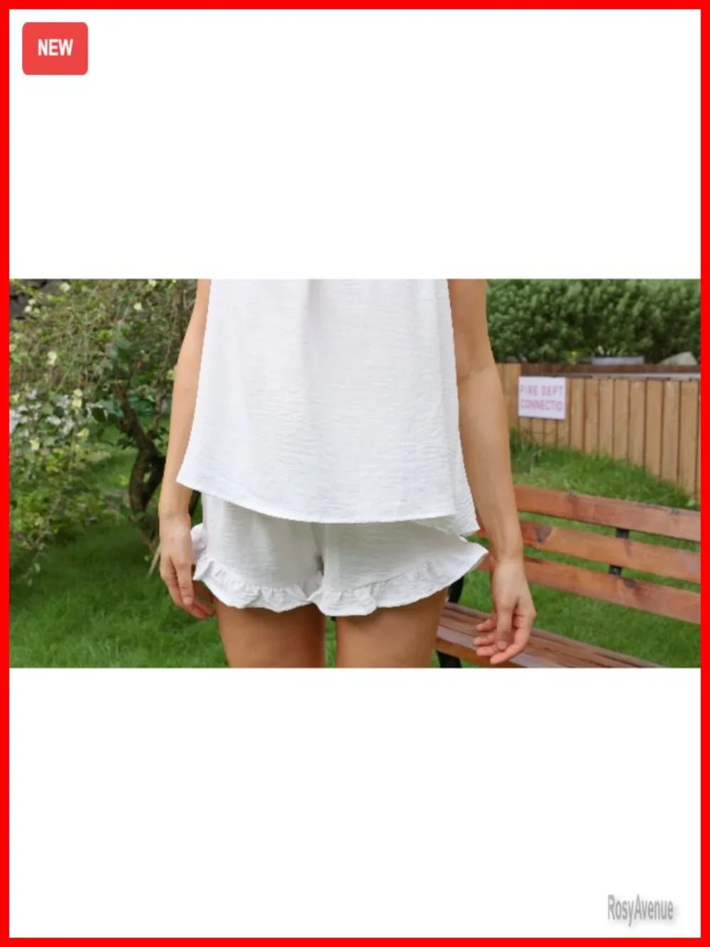 2 Piece Ruffle Pajama Set Tank Top and Shorts Bridal Sleepwear